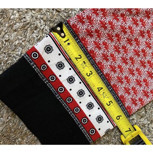 Roz & Ali Red Lightweight Blouse Women Small Patterned Long Sleeve Pop Over - Picture 5 of 8